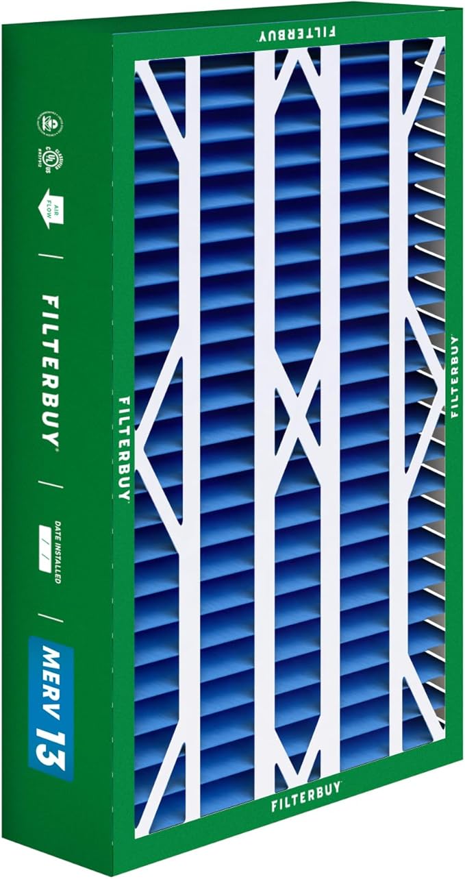 Filterbuy 16x28x6 Air Filter MERV 13 Optimal Defense (1-Pack), Pleated HVAC AC Furnace Air Filters Replacement for Aprilaire Space-Gard 401/2400 & Lennox (Actual Size: 15.50 x 26.88 x 6.00 Inches)