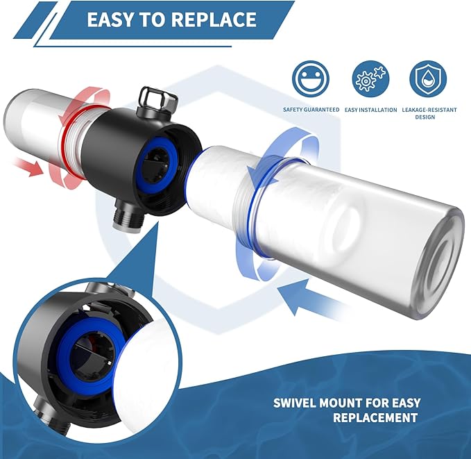 Replacement Filter Set for Weddell Duo - High-efficiency Shower Water Filtration System that Removes Chlorine/PFAS/Contaminants for Better Skin and Hair Health (2R+2B)