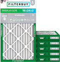 Filterbuy 16x24x2 Air Filter MERV 8 (MPR 700) Dust Defense Replacement (6-Pack), Electrostatic Pleated HVAC AC Furnace Filters, Made in USA (Actual Size: 15.38 x 23.38 x 1.75)