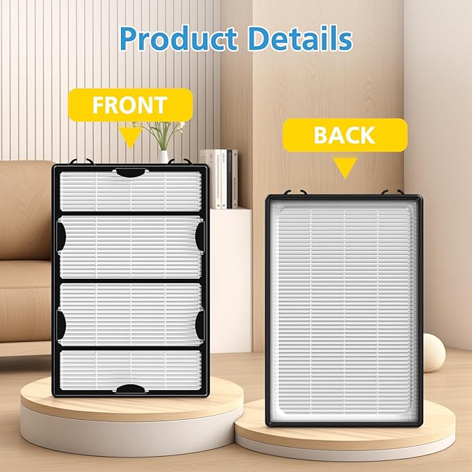 HAPF600 HEPA Filter Replacement Compatible with Holmes Air Purifier HAPF600 HAPF8650 HAP615 HAP625 HAP650, 3 Filter Replacement &3 Carbon Pre-filters, Part #HAPF600D, HAPF600D-U2