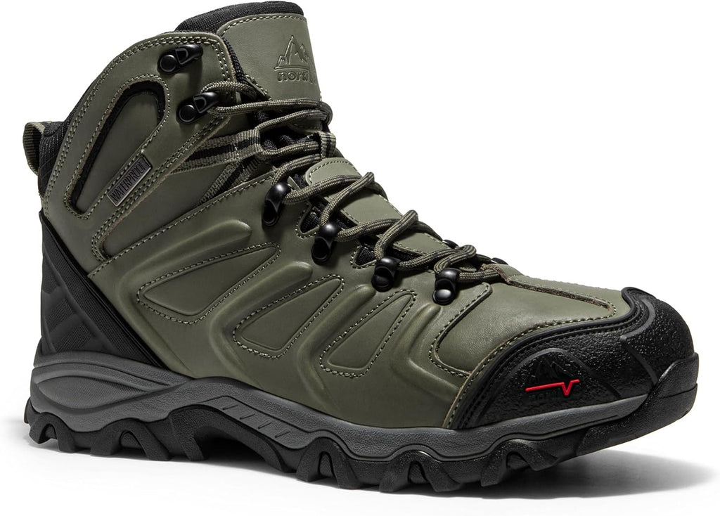 NORTIV 8 Men's Ankle High Waterproof Hiking Boots Outdoor Lightweight Shoes Trekking Trails Armadillo