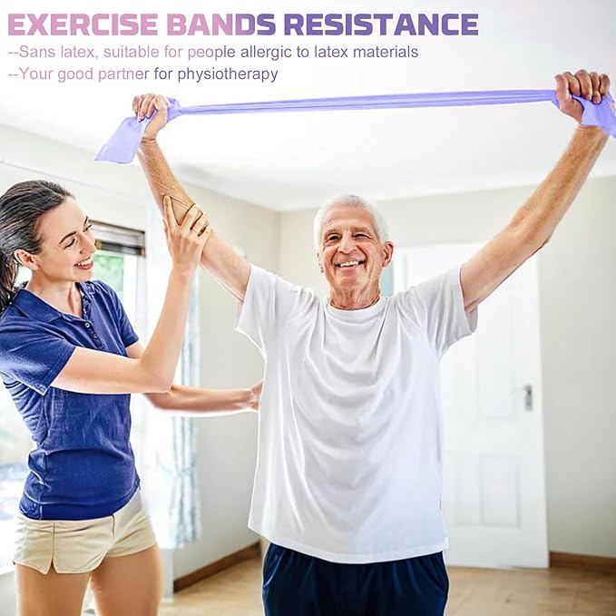 5 Pcs Resistance Bands, Professional Exercise Bands Elastic Stretch Bands for Fitness Yoga Pilates Stretching Strength Training, Workout Bands for Women and Men Home Gym-FlexoryFit