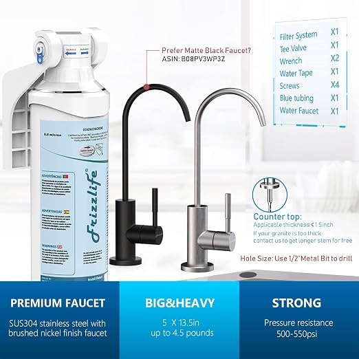 Frizzlife Under Sink Water Filter-NSF/ANSI 53&42 Certified Drinking Water - Image 5
