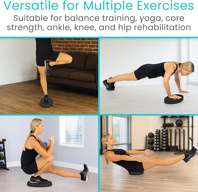 Vive Oval Balance Pad - Wobble Cushion For Physical Therapy And Rehabilitation Equipment - Soft Stability Trainer Foam For Workouts, Yoga, Core Strength And Pilates - Device For Women, Men And Kids-FlexoryFit