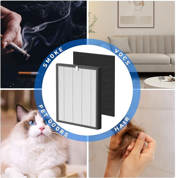 ProHEPA 9000 True HEPA Filters Replacement Compatible with VEVA ProHEPA 9000 Air Cleaner Purifier, 3 True HEPA Filters + 6 Activated Carbon Filters