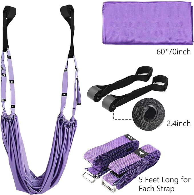 Leg Stretcher Strap, Stretching Equipment with Door Anchor Flexibility Trainer Backbend Assist for Dance Aerial Yoga Ballet Leg Stretching Exercise-FlexoryFit