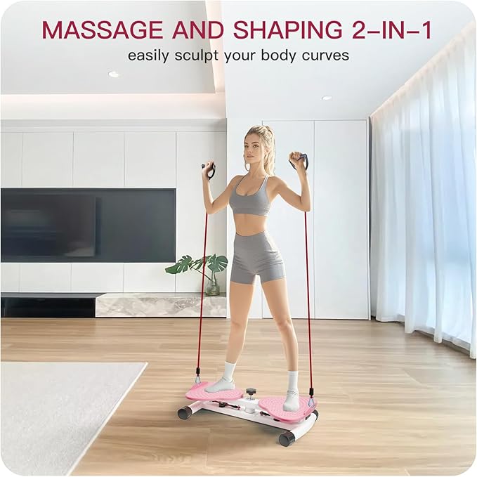 Waist Twisting Machine Pilates Twister Ab Twister Board with 300 lbs Capacity, Noiseless Home Gym Equipment for Core Exercise Slim Waist Belly Fat Workout for Women-FlexoryFit