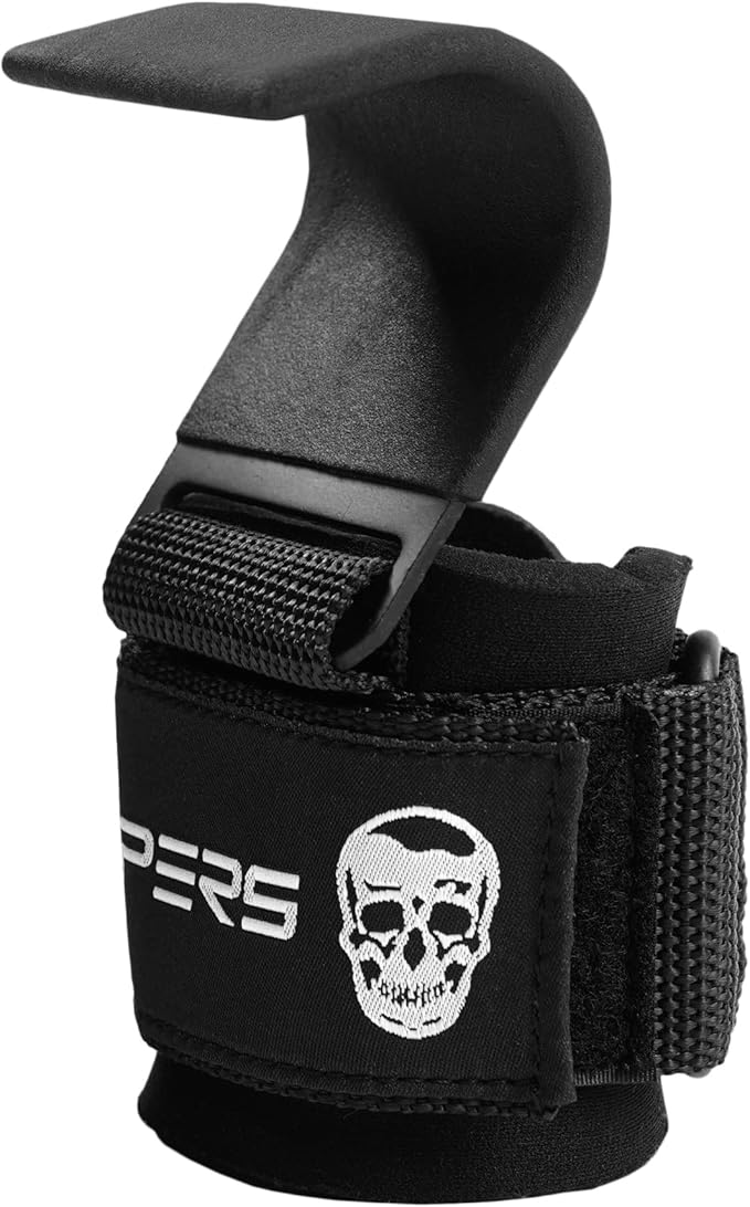 Gymreapers Weight Lifting Hooks (Pair), Heavy Duty Power Wrist Straps Hand Grip Support For Deadlifts, Pull Ups, Shrugs - Gym Gloves For Men and Women-FlexoryFit