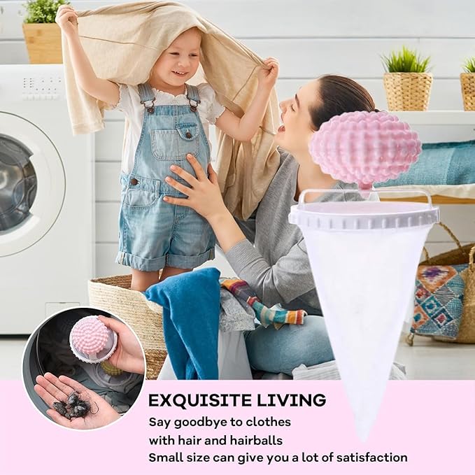 3Pcs-Pet Hair Remover for Laundry,Floating Hair Filtering Mesh Remova, 2025 New Washing Machine Hair Catcher,Dog Hair Remover for Laundry (Yellow+Pink+Blue)