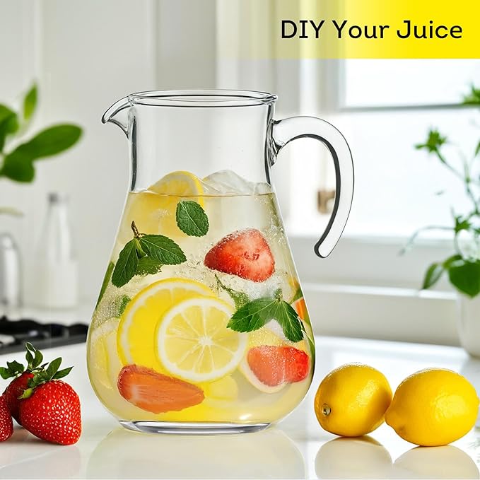 Lily's Home Break Resistant Plastic Pitcher, the Large Capacity Makes it Excellent for Parties, Both Indoor and Outdoor (98 Ounces)