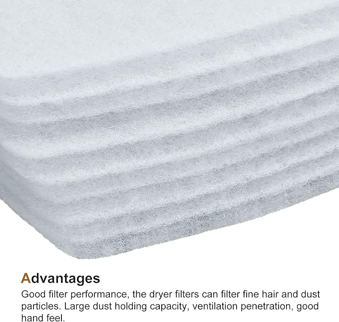 MECCANIXITY Universal Cloth Dryer Air Intake Filter, Cotton 160x62mm White for Clothes Dryer Filter Replacement Pack of 10