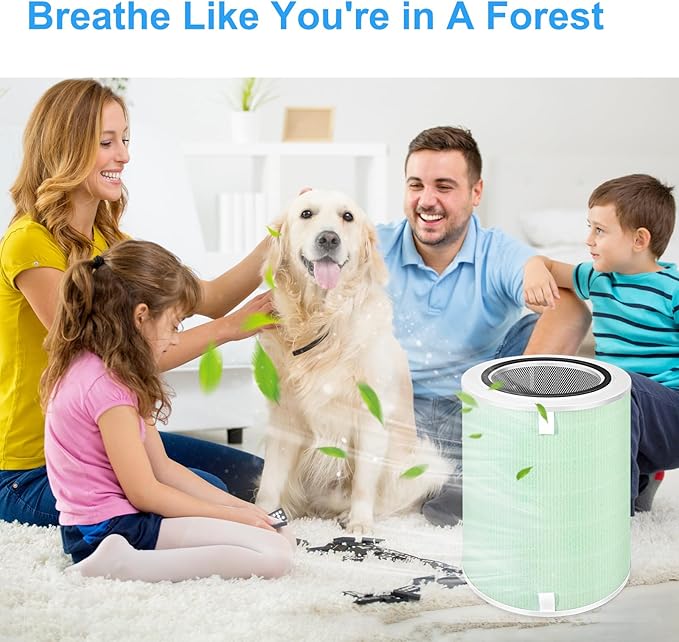 KJ500 Air Filter Replacement Compatible with Happi KJ500 Our Happi Air Cleaner Purifier,2-in-1True HEPA with Activated carbon Filter,Part# KJ500 Air Filter Replacement (1Pack)