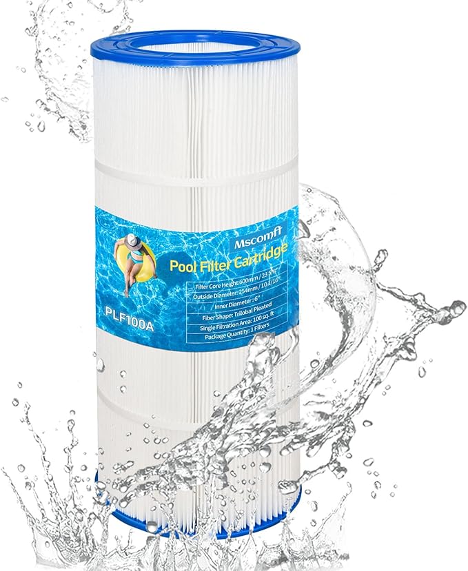 1 Pack PLF100A Pool Filters Provides Clean Water Filtration, Replaces for Pentair CC100, CCRP100, PAP100, PAP100-4, Unicel C-9410, R173215, Filbur FC-0686, L xOD:23 5/8" x10 1/16", 100 Sq.Ft