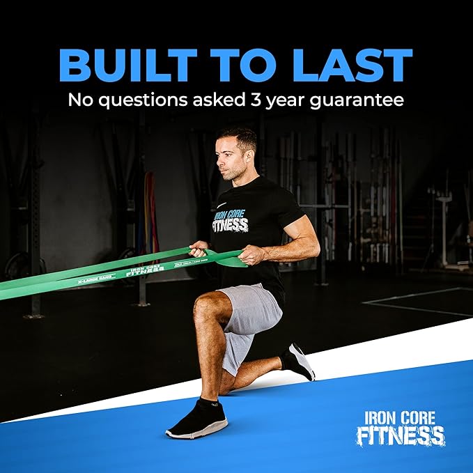 Pull Up Assistance Resistance Bands - Long Loop Power Bands for Men and Women - Strength Power Flexibility Training at Home & Gym - Ebooks & Workout Chart Included by Iron Core Fitness-FlexoryFit