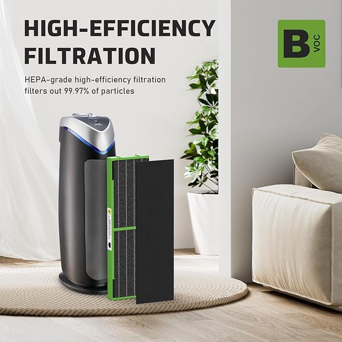 FLT4825VO Toxin Clear HEPA Replacement Compatible with AC4825 AC4300 AC4800 AC4900 AC4850, 4 True HEPA Filters & 12 Activated Carbon Pre-Filters, FLT4825VO, Black/Green