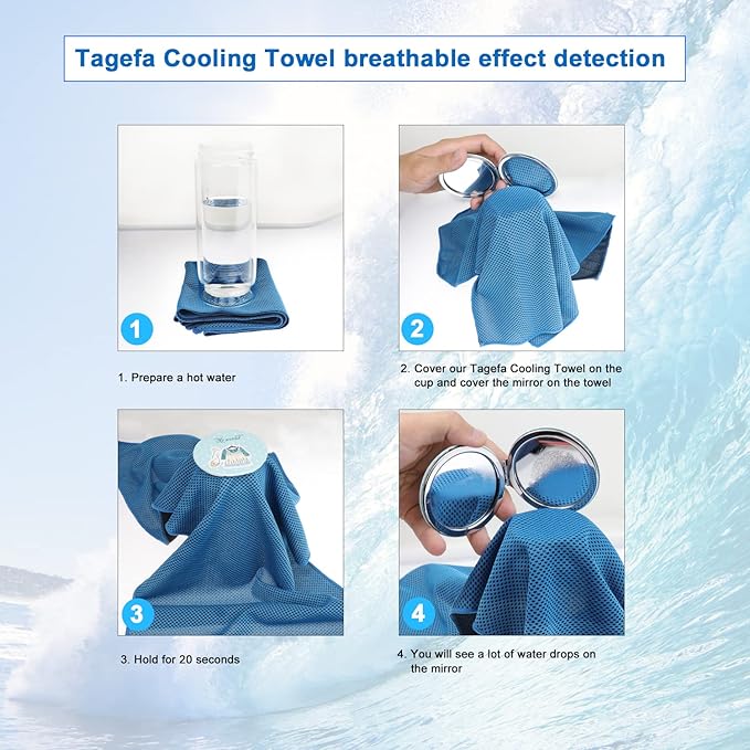 Cooling Towels 40 Pack 40"x 12", 160gsm Bulk Cool Towels, Soft Breathable, Super Absorbent, Quick Cold Towel, for Bowling, Yoga, Travel, Camping, Golf, Football, Hiking, Outdoor Work-FlexoryFit