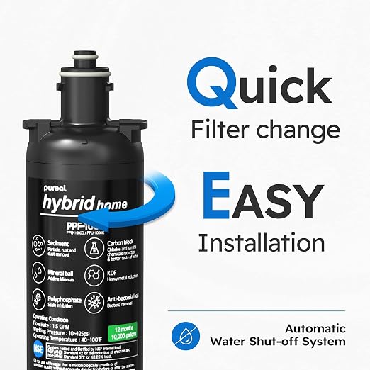 Pureal Hybrid Home PPU-1000K Under Sink Water Filter System, 10K Gallons - Image 7