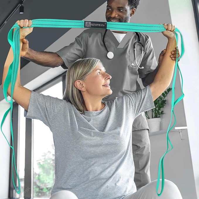 Premium Durable Stretch Straps with Loops, Stretching Strap for Physical Therapy, Multi-Loop Yoga Strap Fitness Exercise Strap for Yoga, Pilates, Dance, Flexibility&Exercise-FlexoryFit