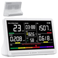 bonoch 16 in 1 Air Quality Monitor Indoor 7" Display 9 AQI+7 AQI Alerts Air Quality Tester for CO2, TVOC, PM2.5 PM1.0 PM10, HCHO, Temperature Humidity AQI & Time, Air Quality Meter for Home-White