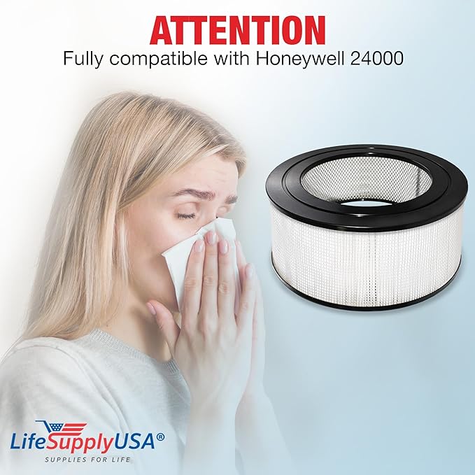True HEPA Filter Replacement Compatible with Honeywell 24000 Air Purifier (2-Pack)