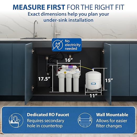 APEC Water RO-PH90, 6-Stage Alkaline Under Sink Reverse Osmosis Water Filter - Image 5