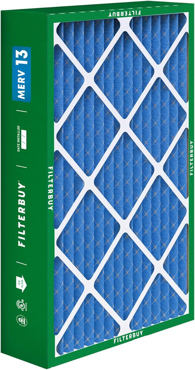 Filterbuy 17x26x4 Air Filter MERV 13 Optimal Defense (1-Pack), Pleated HVAC AC Furnace Air Filters Replacement for Lennox (Actual Size: 16.56 x 25.94 x 4.13 Inches)