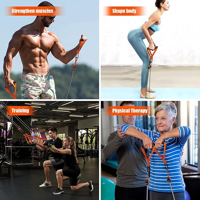 HPYGN Resistance Bands, Heavy Exercise Bands with Handles, Fitness Bands for Working Out, Workout Bands for Men, Weight Bands Set for Muscle Training, Strength, Slim, Yoga, Home Gym Equipment-FlexoryFit