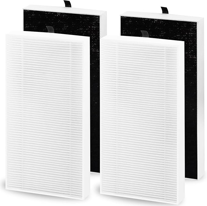 4 Pack Dual Action HEPA-Type Air Purifier Filter Replacement for Febreze and Honeywell U Filter, Repalce FRF102B and HRF201B, FHT170, FHT180, FHT190, HHT270W & HHT290 Series Air Purifier by Funmit