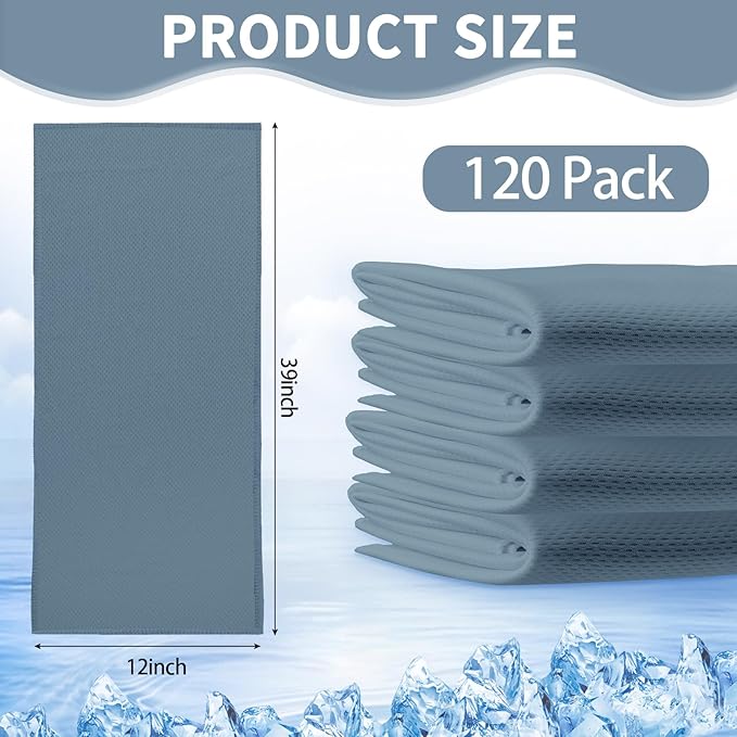 Honoson Cooling Towel Bulk - Neck & Face Cool Chilly Towels Microfiber Breathable Sport Sweat Rag for Gym, Yoga, Travel, Camping, Running, Outdoor-FlexoryFit