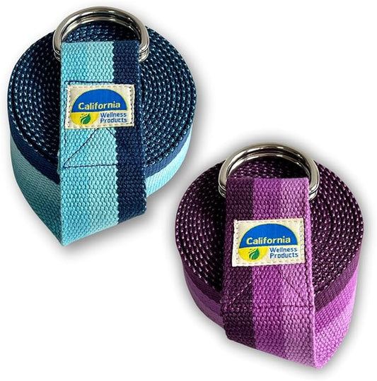 California Yoga Strap | Yoga Belt with Safe Adjustable D-Ring Buckle for Pilates | Stretching Strap | Exercise Bands | Physical Therapy | Improves Sitting Posture-FlexoryFit