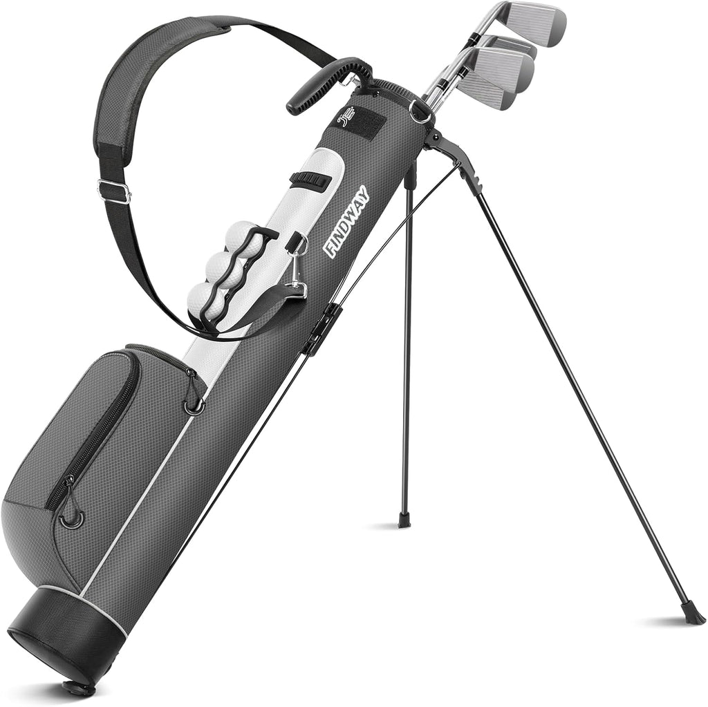 Findway Golf Stand Bag, Par 3 Golf Bag Pitch n Putt Small Golf Bag with Ball Holder and Cooler Bag, Lightweight Golf Carry Bag for Men Women