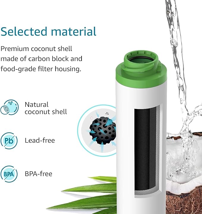 AQUACREST FQK2J Under Sink Water Filter, Replacement for GE FQK2J, FQK1K, NSF/ANSI 42 372 Certified, 1320 Gallons Dual Flow Drinking Water Replacement Filters (2 Count)
