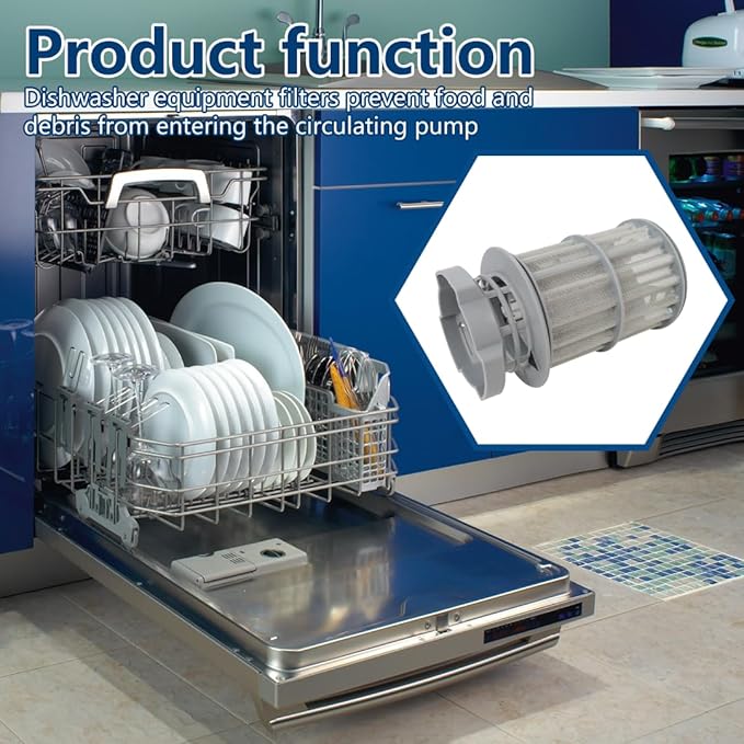 645038 Dishwasher Drain Mesh Filter Circulation Pump Micro Filter for Kenmore Models 63013003012, 63013003016, 63013003017, 63013003018, 63013023010, 63013023011, 63013023015, 63013023016
