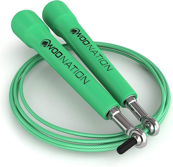 WOD Nation Adjustable Speed Jump Rope For Men, Women & Children - Blazing Fast Fitness Skipping Rope Perfect for Boxing, MMA, Endurance-FlexoryFit