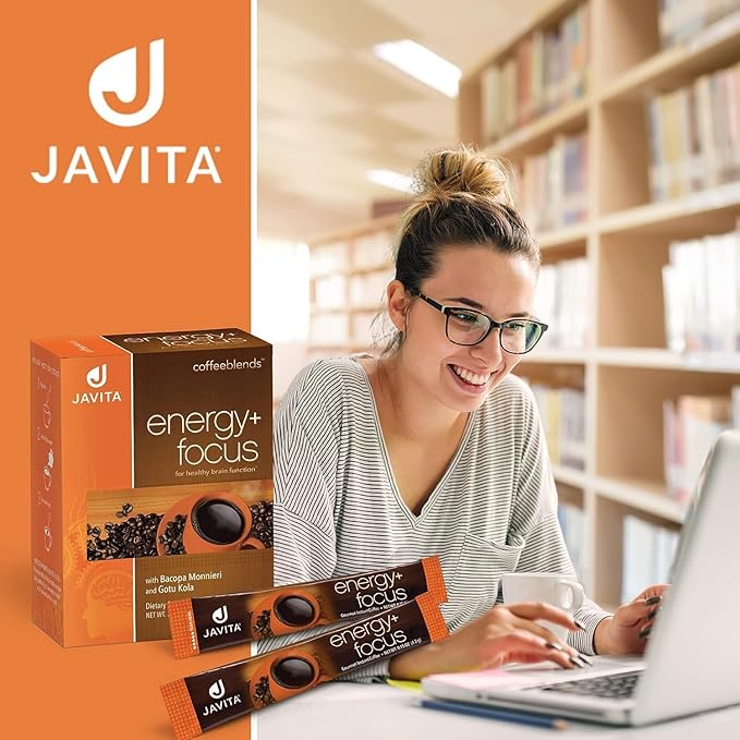 Javita Energy + Focus Instant Coffee Packets, 100% South American Arabica & Robusta Blend, plus Herbs for Clarity, Energy, & Focus, Keto, Dieters Drink, 4 boxes of 24 (4.2g) sticks-FlexoryFit
