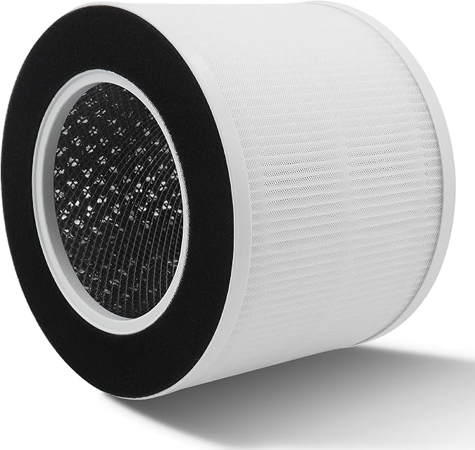 2 Pack True Air Purifier Filter Replacement for RENPHO RP-AP088, Compatible with RP-AP088W RP-AP088B RP-AP088-F1 and RP-AP088-F2, Activated Carbon Filter, White