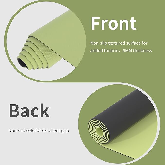 HAHE Non Slip Yoga Mat Wide, (72"L X 32"W, 0.24" Thick) Large Fitness Exercise Mat with Carrying Strap, Eco-Friendly POE Yoga Mats for Home, Gym, Pilates, Stretching-FlexoryFit