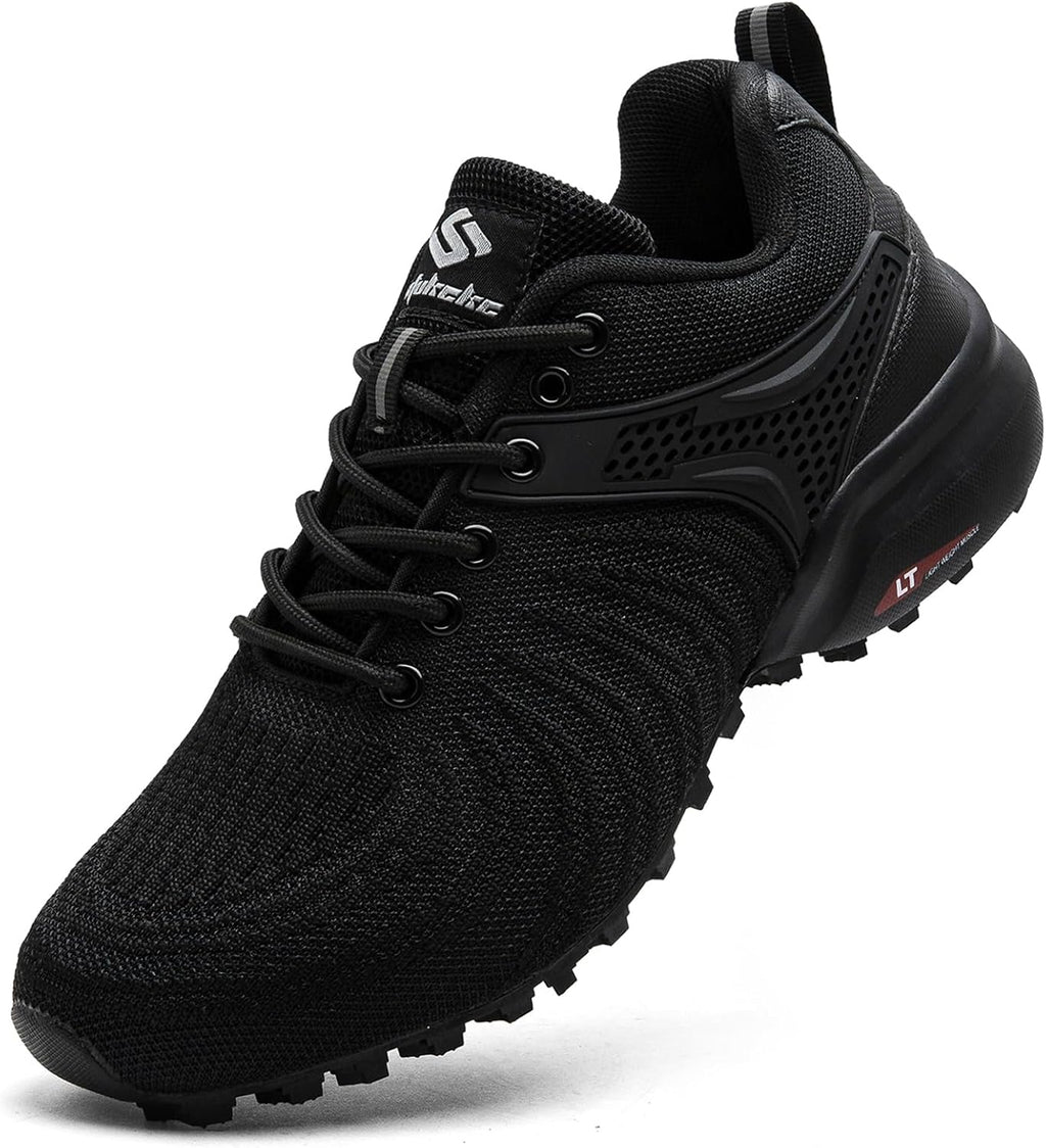 Men's Trail Running Shoes Lightweight Breathable Walking Hiking Sneakers Outdoor Athletic Tennis Cross Training Shoes