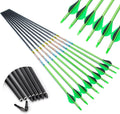 Linkboy Archery 30inch Carbon Arrows 300 340 Spine 0.003 Target Arrows Practice Recurve Compound Hunting Bow Longbow Pack of 12PCS
