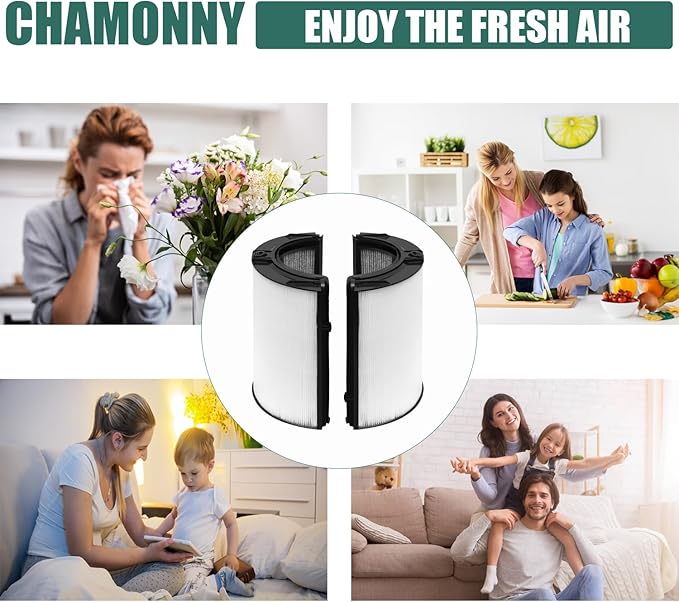 360° Combi Glass True HEPA + Carbon TP07 Filter, Compatible with Dyson TP07 TP10 TP06 HP06 TP04 HP04 PH02 PH01 PH03 PH04 HP09 TP09 HP07 HP10 Air Purifier, Part No. 970341-01, 2Pack