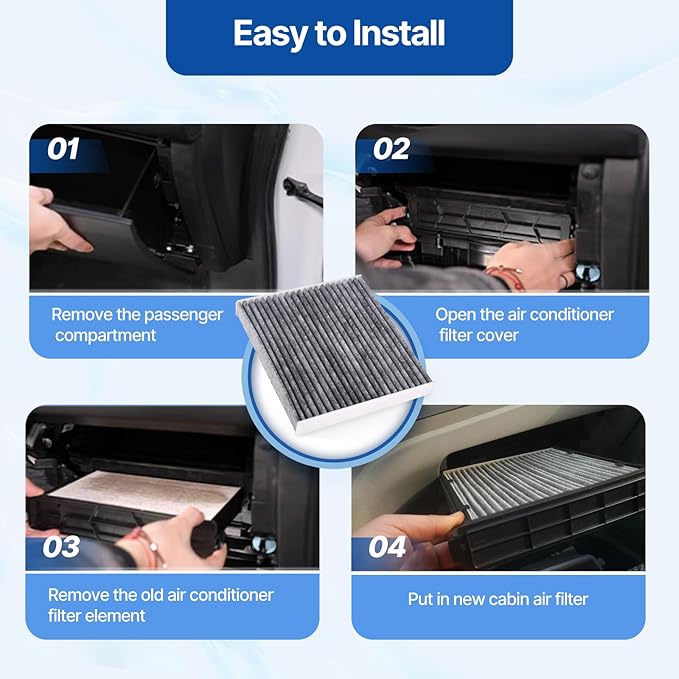 RUITO Cabin Air Filter, CF10285 for 4Runner, Avalon, Camry, Corolla, Tundra, Highlander, Mirai, RAV4, Sequoia, IS250, RX350, ES300h, F-PACE, XF, Range Rover, Discovery, Not Fit 2016 Prius