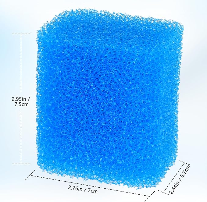 Replacement Filter Sponge for Aquariums (4 Pack), Washable and Reusable Biological Filter Sponge Media for Fish Tanks