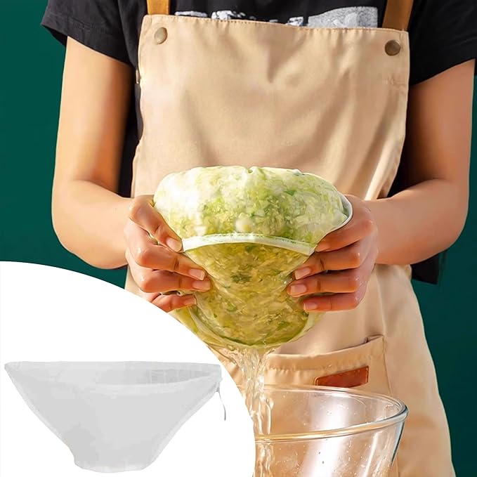 6 Back Bowl-shaped Nylon Cheesecloth Bags, Reusable Drawstring Cheese Cloth Bag for Straining, Fine Mesh Strainer Bag for Almond Milk, Soy Milk, Dumpling Fillings, and More (Large)