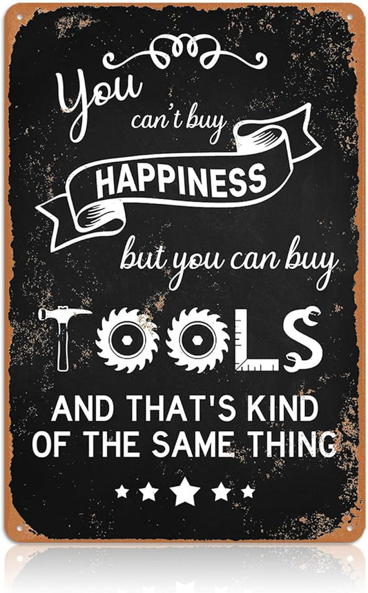 Garage Signs for Men Mechanic Shop Decor Funny Tool Rule Metal Tin Signs for Dad Garage Gifts Grandpa Workshop Wall Decor 8x12 Inch-FlexoryFit