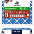 MervKing 20x25x1 Air Filter | MERV 11 | MPR 1000-1200 Ultra Pro | 6-Pack | Pleated HVAC AC Furnace Replacement Air Filters | Actual Size: 19.7" x 24.7" x 0.75"