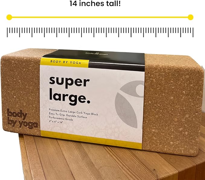 Premium Cork Yoga Blocks - Extra Large Yoga Block 2-Pack or Extra Tall 1-Pack for Inflexible Yogis | Natural, High-Density Cork for Superior Support & Stability | Optional Yoga Strap & Gift Box-FlexoryFit