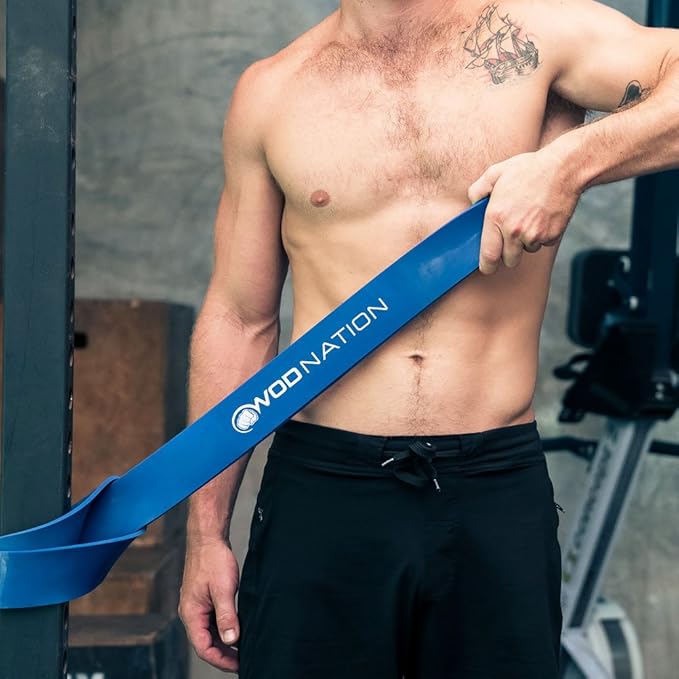 WOD Nation Pull Up Assistance Bands (10-175lbs Band) - Best for Pullup Assist, Chin Ups, Resistance Bands Exercise, Stretch, Mobility Work & Serious Fitness - 41 inch Straps-FlexoryFit