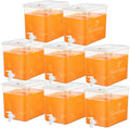Domensi 8 Pack 2 Gallon Drink Dispenser for Fridge with Spigot Water Dispenser Leak Proof Lids Filter Screen Beverage Juice Container Sealed Plastic Lemonade Milk Cold Hot Drink Tea Jug for Party