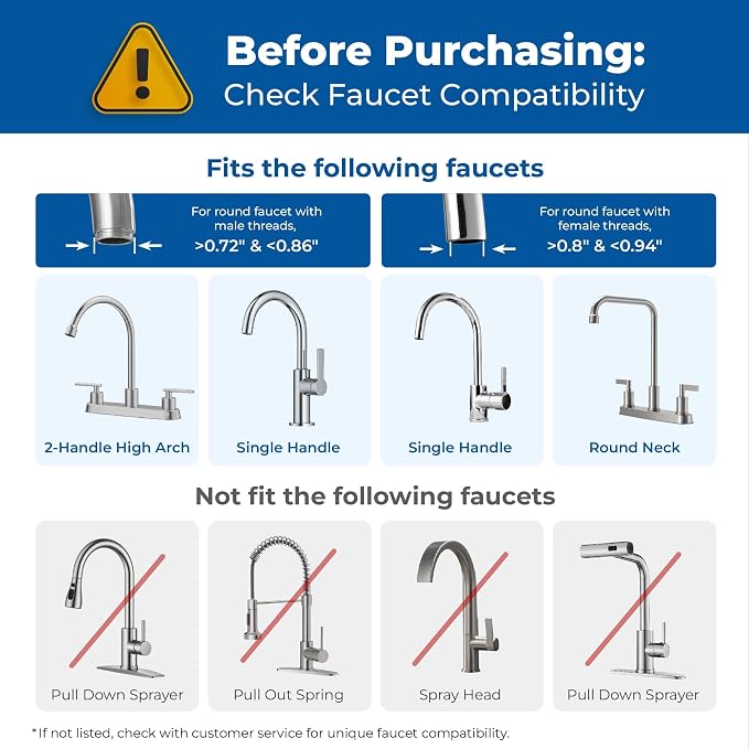 Waterdrop FC-06 Water Filter for Sink Faucet, 360° Rotating Stainless Steel - Image 4