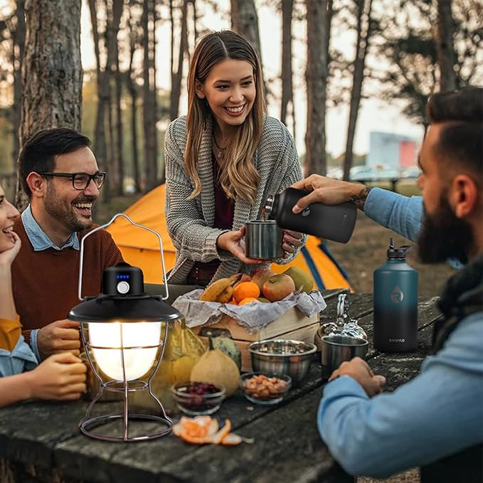 Insulated Water Bottle 64 oz, Triple Wall Vacuum Stainless Steel (Cold for 48 Hrs), Leak Proof & Non-BPA, Half Gallon Water Flask Jug with Paracord Handle & Straw Spout Lids-FlexoryFit